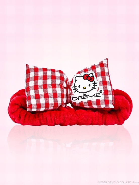 Hello Kitty Accessories - Hello Kitty Sanrio Red & White Gingham Bow Hair Plush Spa Headband NWT